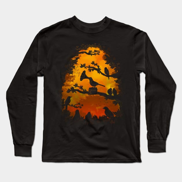 A Bird Song Long Sleeve T-Shirt by GODZILLARGE